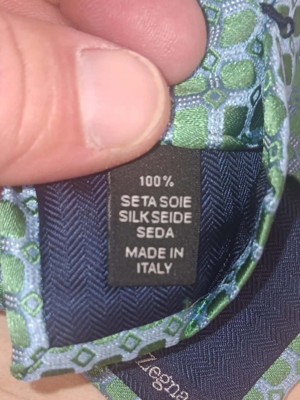 Ermenegildo Zegna Mint Green Geometric Silk Tie